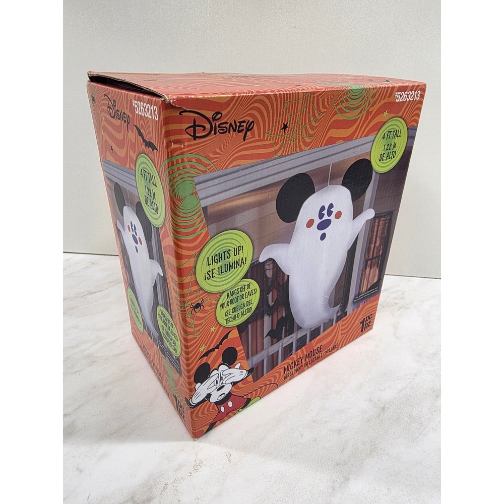 Spooky Season Goth Inflatable Mickey Mouse Ghost 4ft Disney Unisex 4ft White